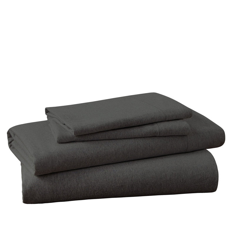 SoftTees Jersey Knit Cotton Blend Jersey Knit Sheet Set, Twin Sheet Set w/ Fitted Sheet and 1 Pillowcase, Aqua