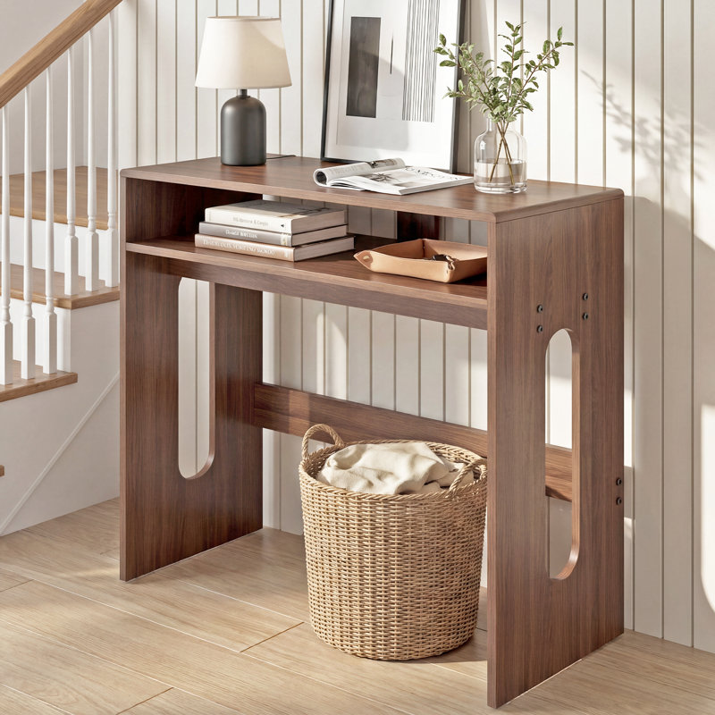 Console de 40 po avec rangement ouvert, vestibule et canapé Rodney