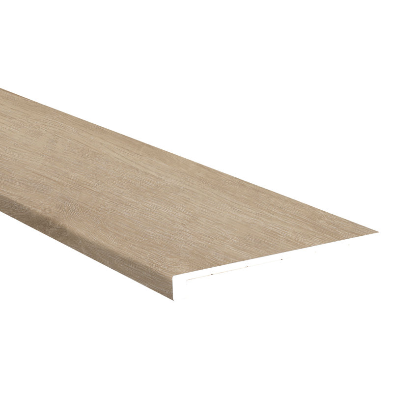 Tapis d'escalier à bordure en vinyle de luxe l 1,25 po x L 47,25 po x l 12,01 po, Chêne raffiné