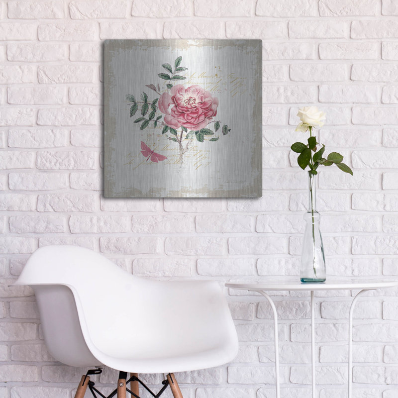 «French Romance 1 Distress» par Katie pertiet, art mural en métal, H 24 po x l 24 po