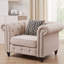 Chaise en lin beige Aurelia avec coussin-1596314781