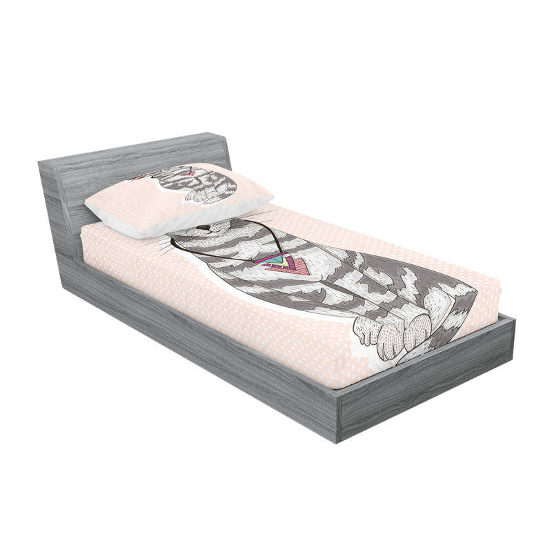 Drap-housse pour chat Ambesonne, Twin Sheet Set + 3 Additional Pieces