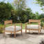 Fauteuil club en bois d'acacia avec coussin de siège-441715608