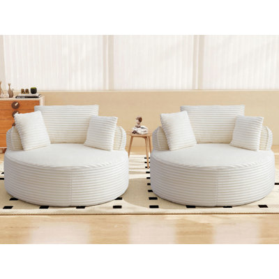 2 pièces - Chaise longue surdimensionnée à compression de 53 po