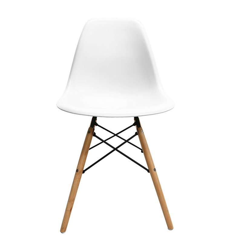 Chaise d'appoint Custer, Blanc/naturel, 4