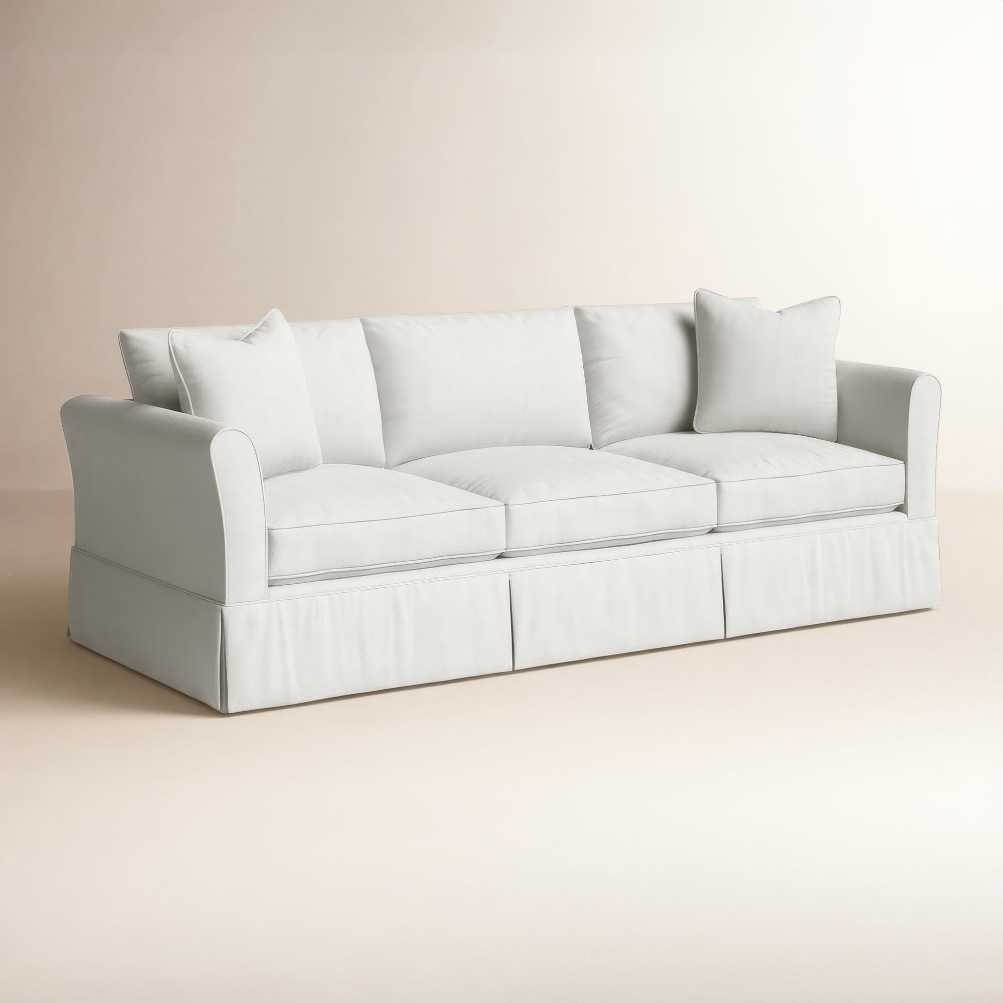 Shelby 82'' Upholstered Sofa, Classic Bleach White Twill