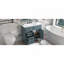 Meuble-lavabo 36 po avec lavabo, armoire de salle de bain avec tiroirs, cadre solide et panneau de fibres à densité moyenne, bleu gris-129184700