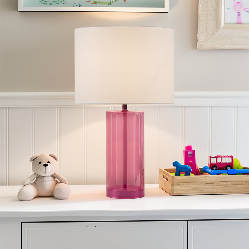 Hoekstra Pink Glass 20'' Table Lamp, Pink