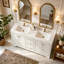 Meuble-lavabo de salle de bain classique français avec lavabo intégré et rangement-306892394