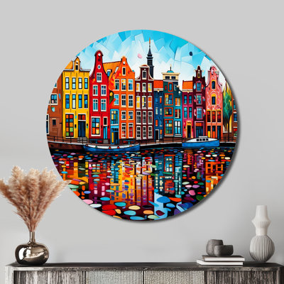 Nathanael - Cityscapes Round Metal Art