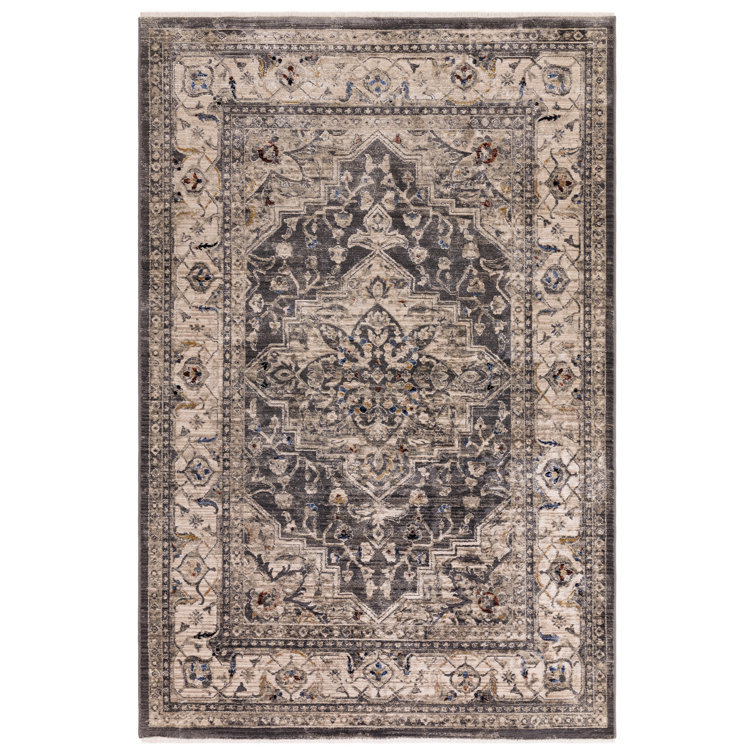 Belsan Persian Medallion Grey/Beige Area Rug
