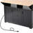 55.7'' Large kitchen island with 2 flip-top, 5-wheel rolling kitchen trolley with power outlets, foldable storage table with spice and towel rack, 3 drawers, suitable for kitchen, dining room, black-978721447
