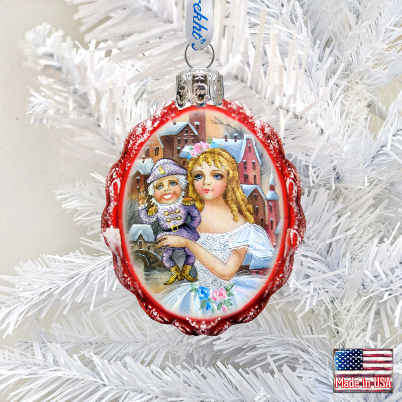 3'' Handmade Wood Holiday Shaped Ornament, Girl