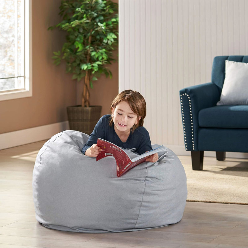 Fauteuil à billes gris doux - Détente dans un intérieur en mousse haute gris polyvalent pour différentes pièces Support de poids de 300 lb
