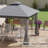 Outsunny Metal Patio Gazebo, Double Roof Outdoor Gazebo Canopy Shelter with Tree Motifs Corner Frame and Netting, for Garden, Lawn, Backyard, and Deck-116010900-116010898