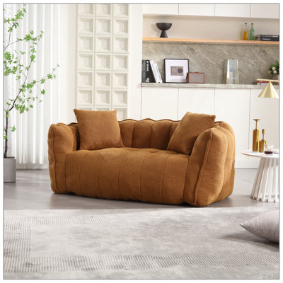 Fauteuil à billes doux avec noyau en mousse haute résilience pour deux personnes. Le confortable canapé inclinable carré est idéal pour les membres de la famille et les amis qui s'amusent à jouer, lire, regarder la télévision