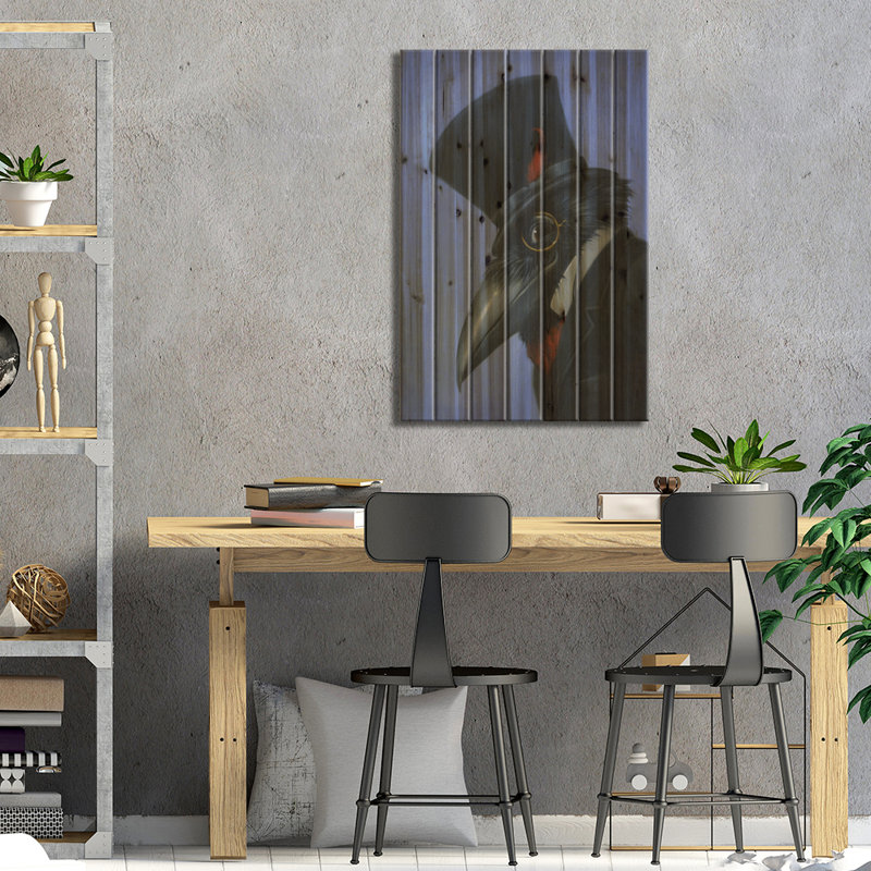 «Guyette Crow on Wood» par Lisa Falkenstern, reproduction