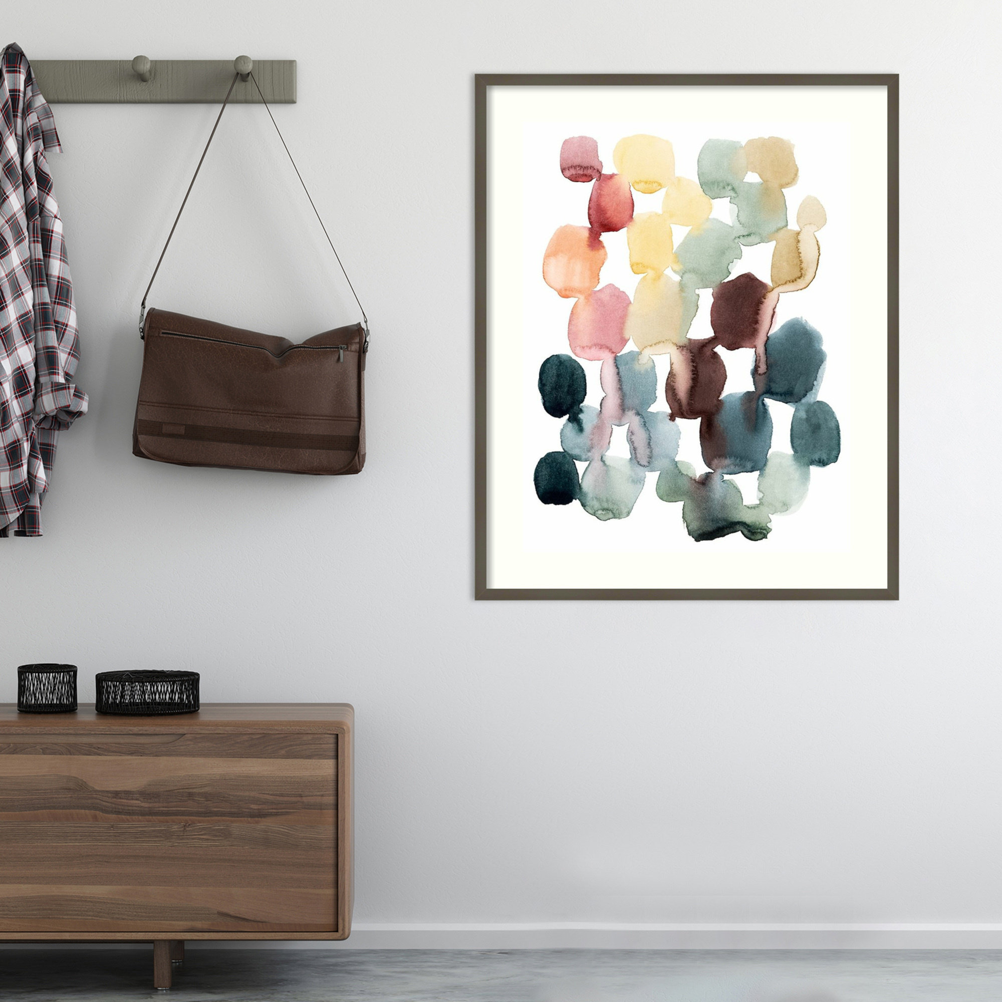 Desert Stones II by Grace Popp, 37" H x 31" W, Gray Framed Paper