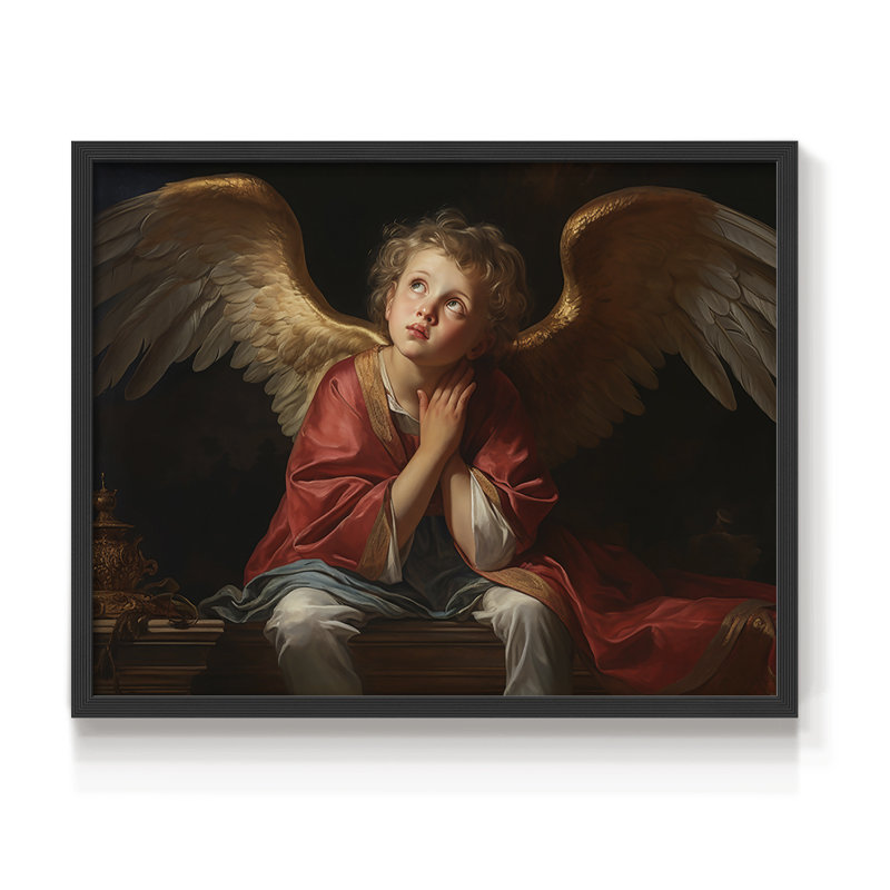 Angels From Above-XLVI - Reproduction encadrée - Restickable, H 16 po x l 20 po, Cadre noir