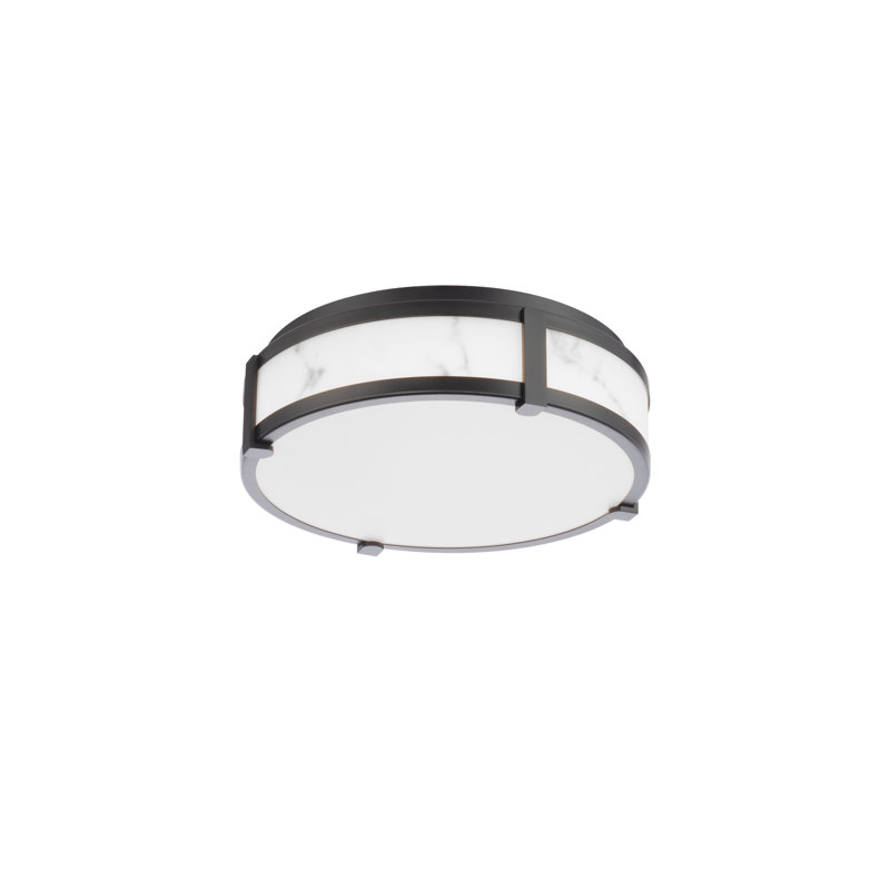 Constantine 14In LED Flush Mount 3000K, Black, 18"