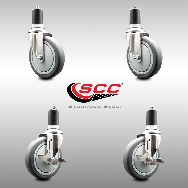 4 Piece Thermoplastic Rubber Caster Set