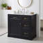 Meuble-lavabo autoportant à un lavabo de 91 cm (36 po) en noir, avec comptoir en céramique et porte d'armoire à fermeture amortie-1923477871