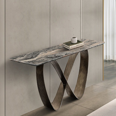 Light luxury style sintered stone console table