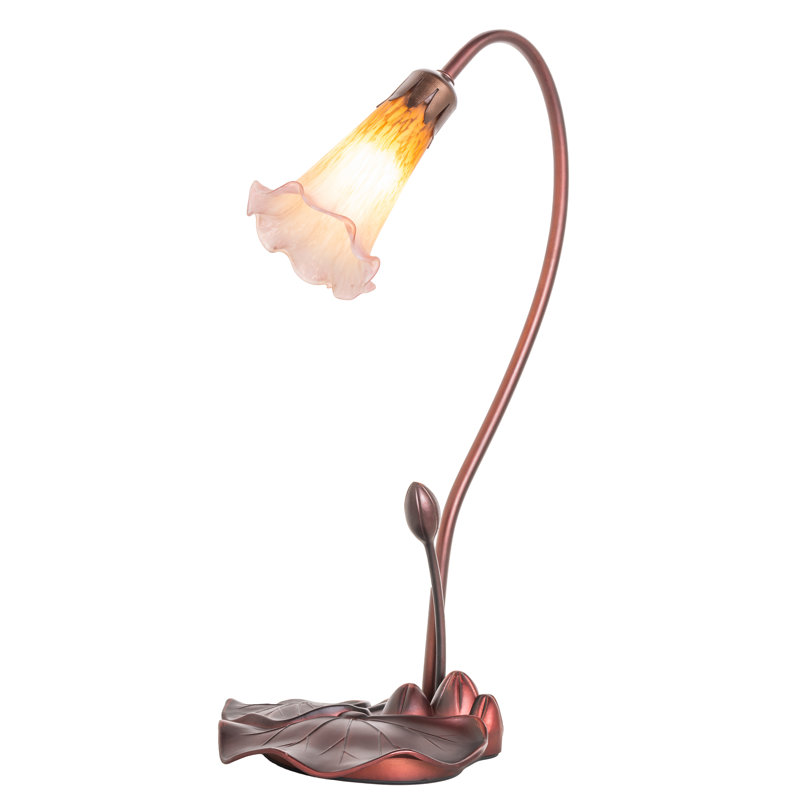 16" High Amber/Purple Pond Lily Accent Lamp, Amber/Purple