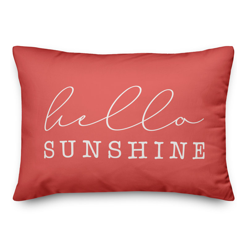 Housse et insert de coussin d'extérieur Hello Sunshine, Corail