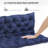 Tufted Bench Cushions For Outdoor Furniture, 3-Seater Replacement For Swing Chair, Patio Sofa/Couch, Overstuffed, Includes Backrest, Dark Blue
