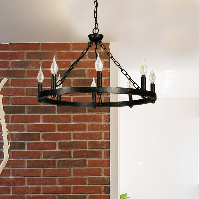 Mcleod 8 - Light Waggon Wheel Chandelier