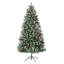 Arbre de Noël artificiel illuminé 6 pi, épinette de Norvège, 250 lumières blanc chaud, charnière à extension automatique, arbre de Noël artificiel avec pommes de pin, baies de houx et support-1057441978