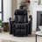 Power Swivel Recliner,Home Theater Seating With Hidden Arm Storage And  LED Light Strip,Cup Holder,Swivel Tray Table,And Cell Phone Holder,Soft Living Room Chair-1640186532