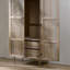 Armoire de rangement en bois et rotin