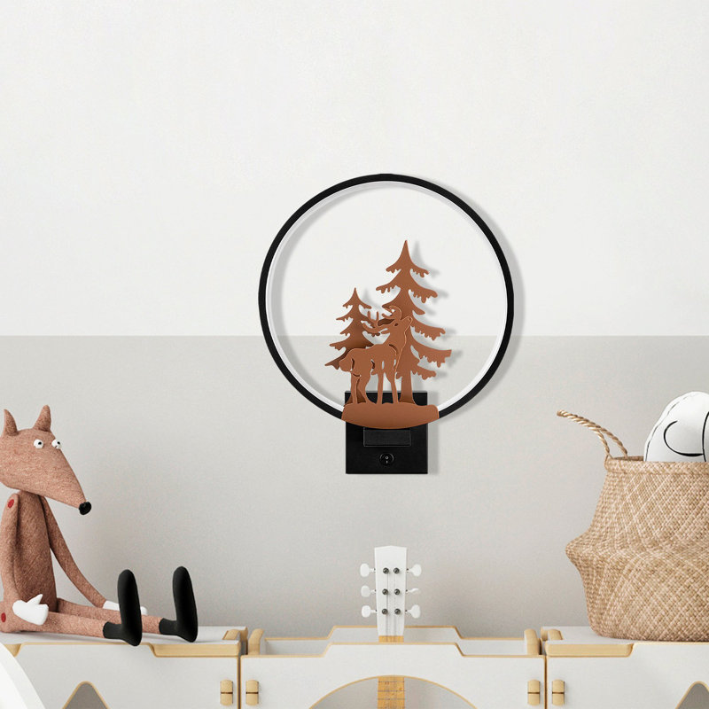 Stylish Wall Lamp, Black & Copper, 11.8 x 14.2 x 3.9 inches | 100% Metal Construction, IP 44 Rated, Max 12W | 6.3 x 6.3 x 1.6 inches Base Plate, 78.7 inches Cable | On/Off Switch, Perfect for Glam & Nature-Inspired Décor