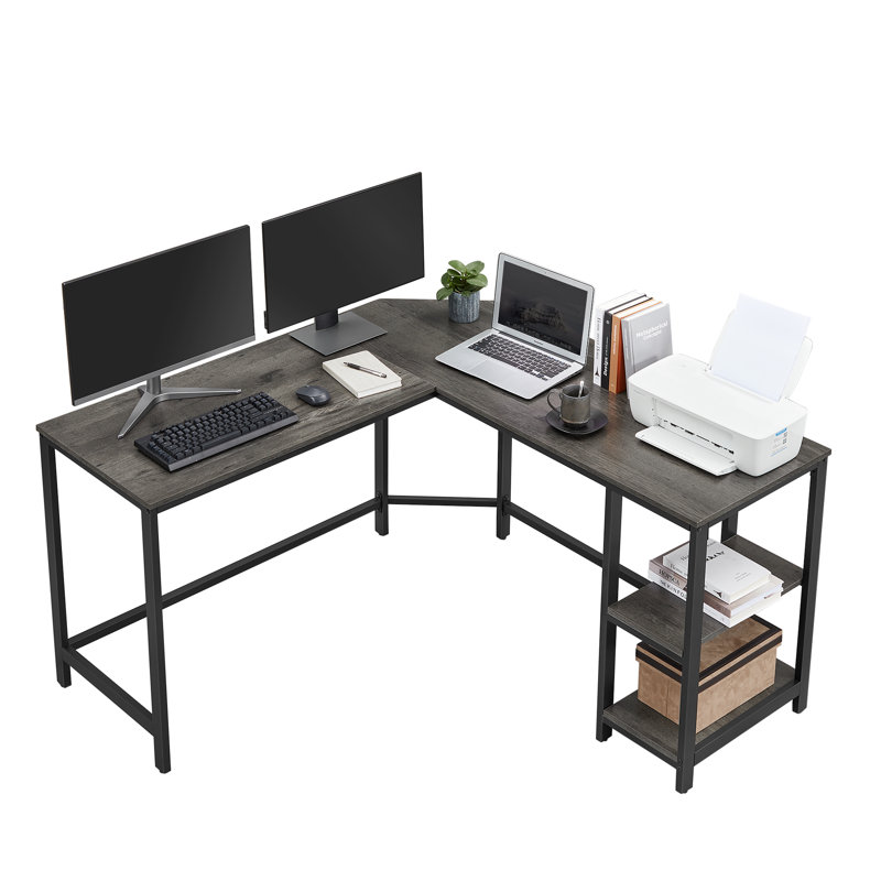 Bureau d'écriture en L 54,3 po Enprise, Gris anthracite