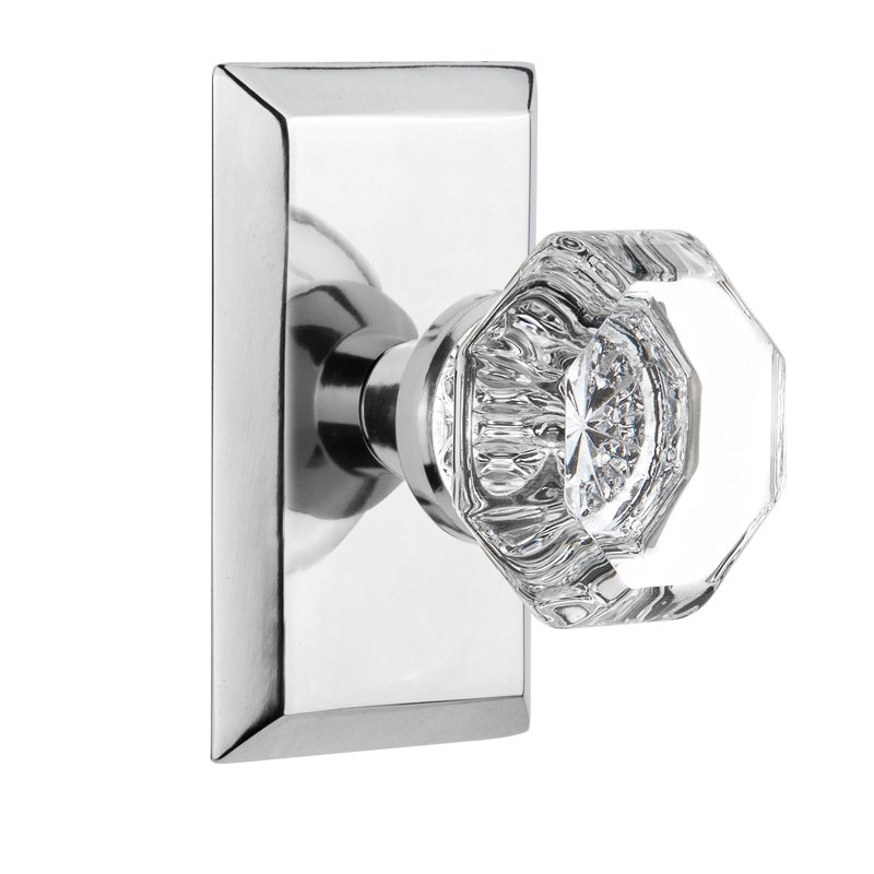 Studio Plate with Waldorf Door Knob, Bright Chrome