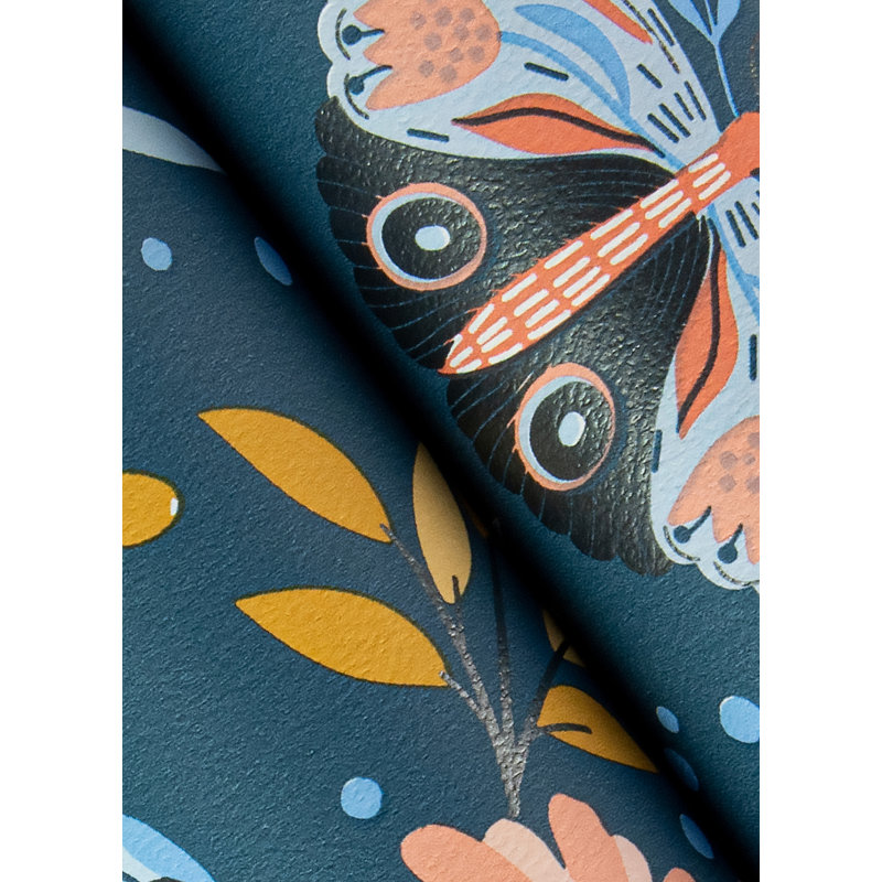 Papier peint floral Gorlest, Bleu