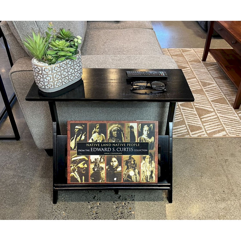 Boleslavas Solid Wood End Table, Black