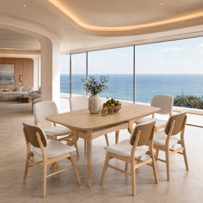 5-Piece Wood Dining Set with Upholstered Chairs