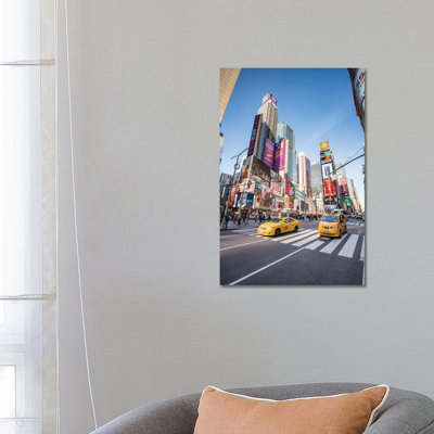 Yellow Cabs at Times Square, New York City, USA 1 Piece Wrapped Canvas Wall Art