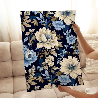 «Floral Blue Flower Dreams VII Cottage», reproduction d'art non encadrée