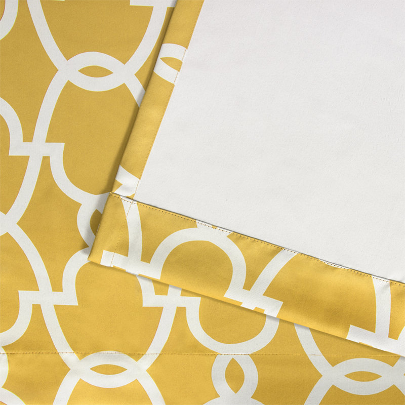 Andish 100% Polyester Room Darkening Curtain Pair, Yellow, 52" W x 96" L
