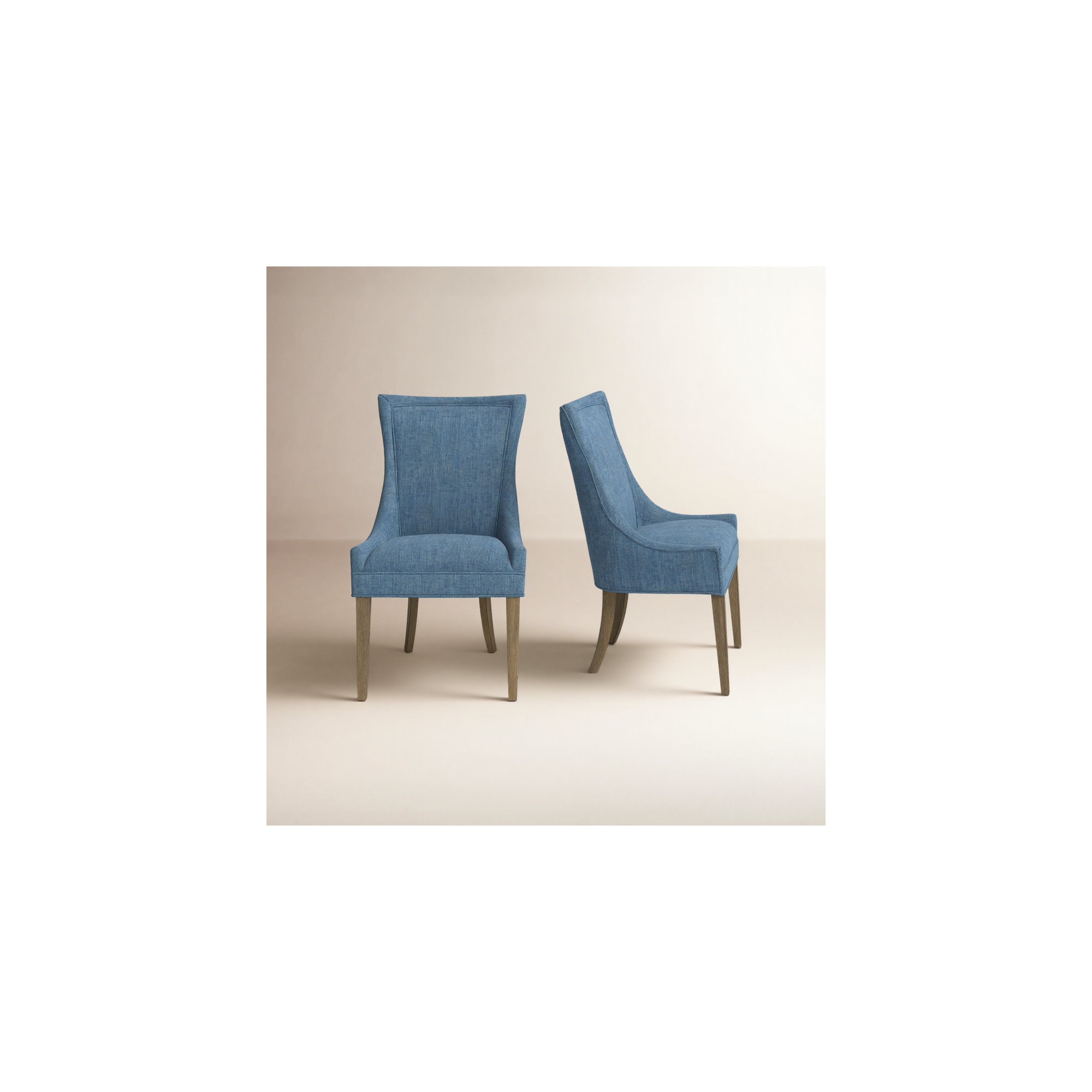 Ultra Velvet Dining Upholstered Side Chair, Blue Twill