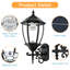 Solar Outdoor Wall Lanterns Classic Black Aluminium