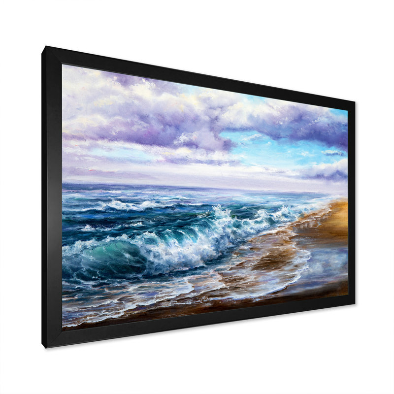 Coastal Waves - Reproduction de photo sur toile, Cadre noir, H 8 po x l 12 po x P 1 po