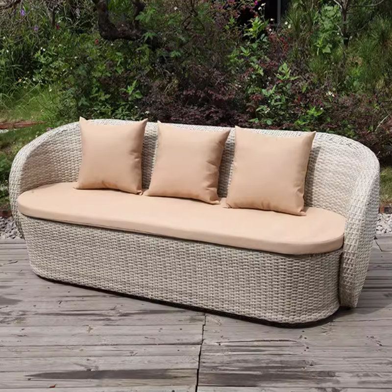 Nenko 77.95'' Wide Rectangle Wicker Patio Sofa with Cushions