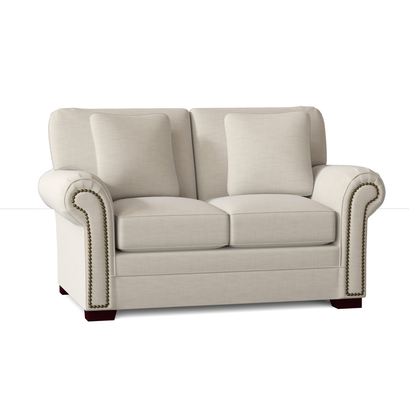 Adrena Loveseat, Tweetie 10 Beige Performance Velvet, Light Brass, No