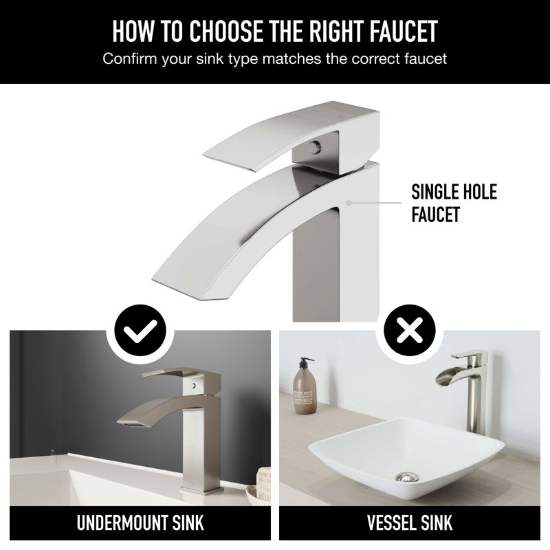 Robinet de salle de bain monotrou Satro, Nickel brossé