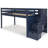 Johannes Solid Wood Twin Low Loft Bed with 3 Step-Stairway and Tent-281414485